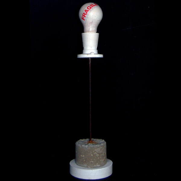 Cast Plaster [Lightbulb], Cast Concrete, Cast Jesmonite, Reclaimed Steel Rod, Paper