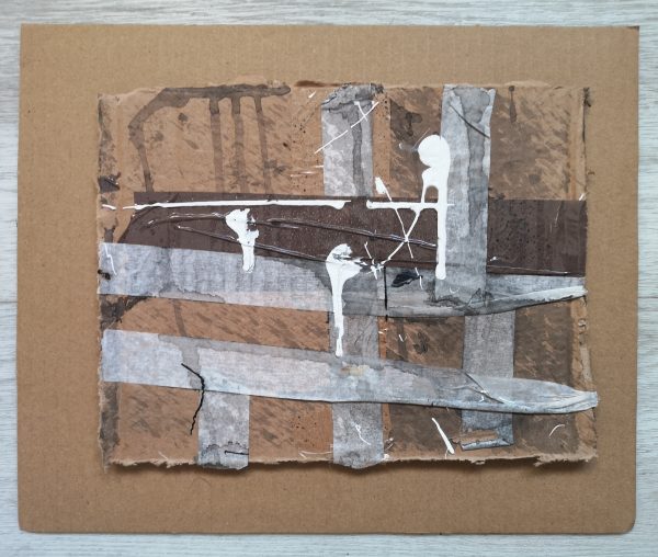 Mixed media, cardboard, tape